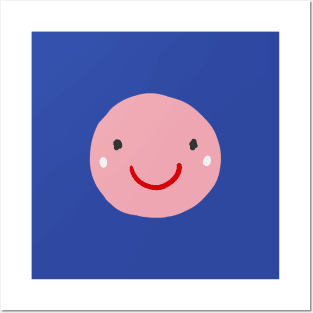 pink smiley Posters and Art